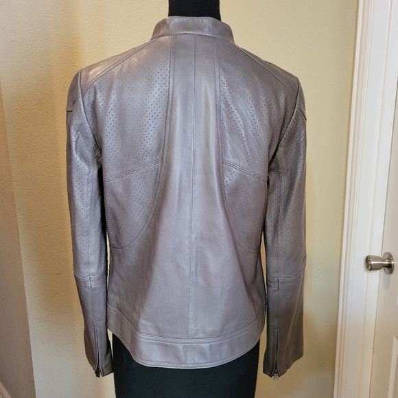 Tory Burch grey leather jacket - Picture 7 of 8